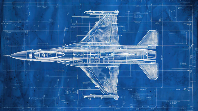 F-16 Fighting Falcon outline colorful icon. blue print of f - 16 fighter jet.