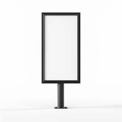 Billboard Mockup. Vertical Outdoor White Black Banner. Advertising Board Background on High Stands in the City. Business Ad Display. Exterior Media Template. Advert Signage Panel. Street Poster.