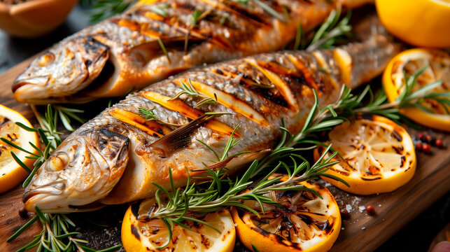 grilled fish with lemon and herbs