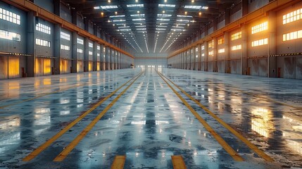 large industrial warehouse background