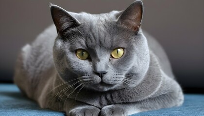 Chartreux-Cat-With-Its-Blue-Gray-Fur-And-Smiling-Expression-- (2)