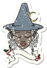 Retro Tattoo Style elf mage character face