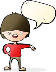 cartoon happy man with speech bubble