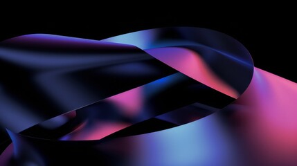 abstract smooth wavy shaped sheen purple and blue background - obrazy, fototapety, plakaty