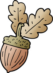 cartoon doodle acorn