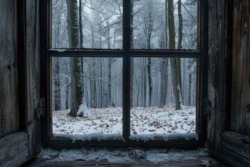 Trees seen through window