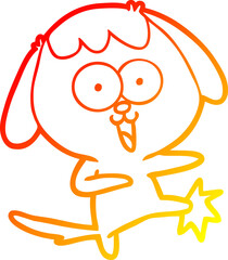 Fototapeta premium warm gradient line drawing of a cute cartoon dog