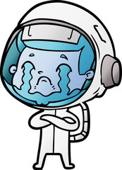 cartoon crying astronaut