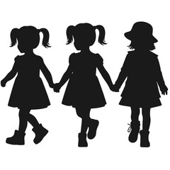 Children playing toys set. Happy kindergarten kids during indoor room games. Leisure childhood activities of little preschool boys and girls. Flat vector illustrations isolated on white background
