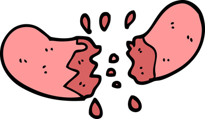 hand drawn doodle style cartoon sausage