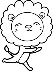 cartoon running lion