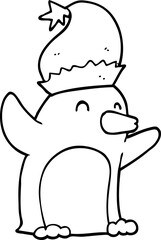 cute cartoon christmas penguin