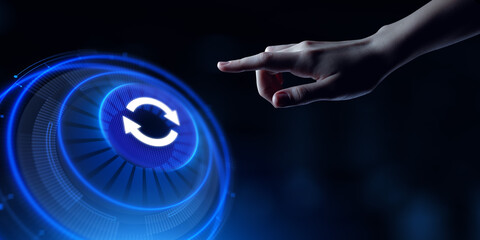 Update system software new version upgrade download. Hand pressing button on screen.