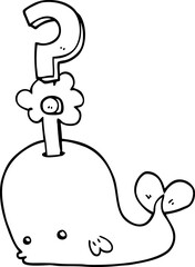 cartoon curious whale