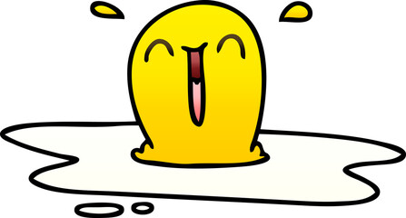 gradient shaded quirky cartoon fried egg
