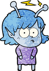 cartoon alien girl