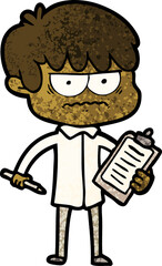 annoyed cartoon boy