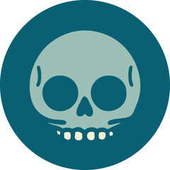 iconic tattoo style image of a skull