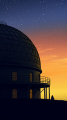 Obraz premium A large dome building with a person standing on the roof