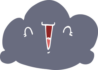 flat color style cartoon cloud