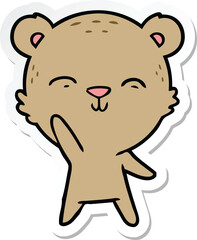 sticker of a happy cartoon bear