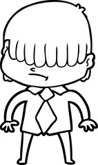cartoon boy with untidy hair