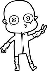 cartoon weird bald spaceman