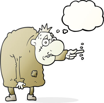 freehand drawn thought bubble cartoon igor