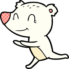 running polar bear cartoon