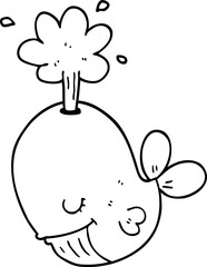 cartoon spouting whale