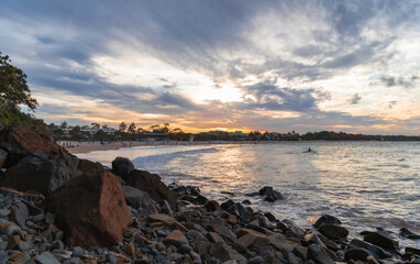 Cloudy sunset at the beach