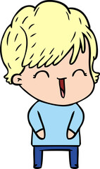 cartoon laughing woman