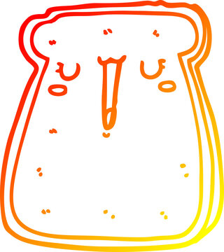 recommend clip art: warm gradient line drawing of a cartoon toast