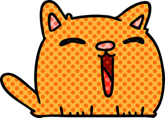 freehand drawn cartoon of cute kawaii cat