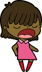 cartoon woman talking loudly