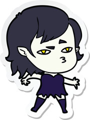 sticker of a cartoon vampire girl