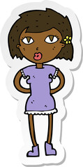 sticker of a cartoon woman