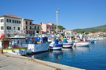 Marina di Campo on Island of Elba, Tuscany, mediterranean Sea, Italy