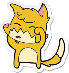 sticker of a cartoon fox