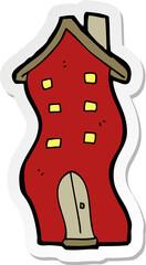 sticker of a cartoon house