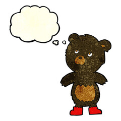 cartoon cute little bear with thought bubble