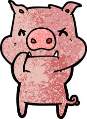 angry cartoon pig