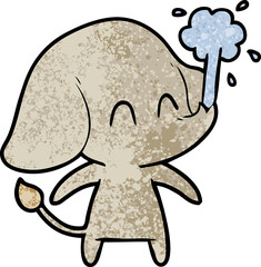 cute cartoon elephant spouting water