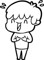 cartoon laughing boy