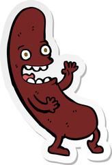 sticker of a cartoon sausage