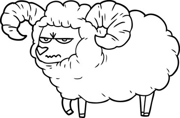 cartoon angry ram