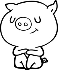 happy cartoon pig
