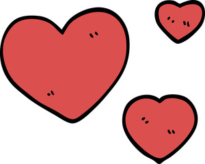cartoon doodle love hearts