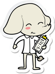 sticker of a cute cartoon elephant