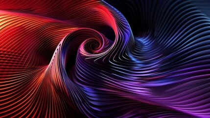 abstract colorful line swirl on black background